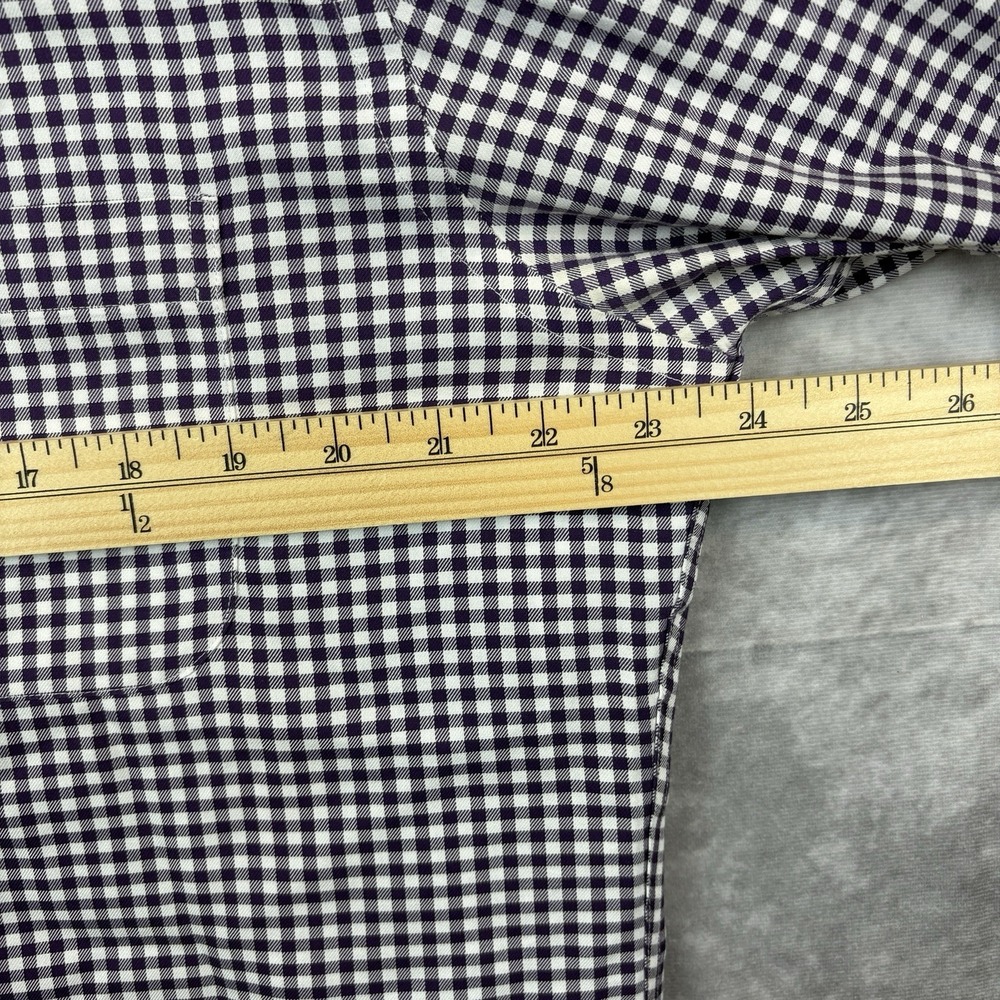 Brooks Brothers Button Down Shirt Mens L‎ Purple Check Regent Oxford Preppy - Picture 7 of 8